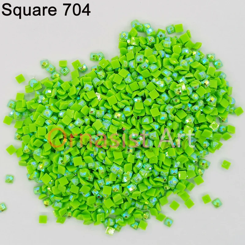 DMC600-772 AB Stones Shining Square Drills Diy Diamond Painting Cross Stitch Embroidery Rhinestones Colorful Mosaic Stones