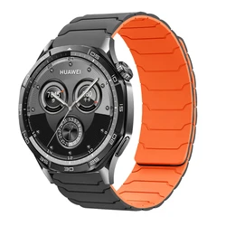 Magnetic Silicone Bracelet - Premium 22mm Watch Strap for 22mm Universal (Grey Orange)