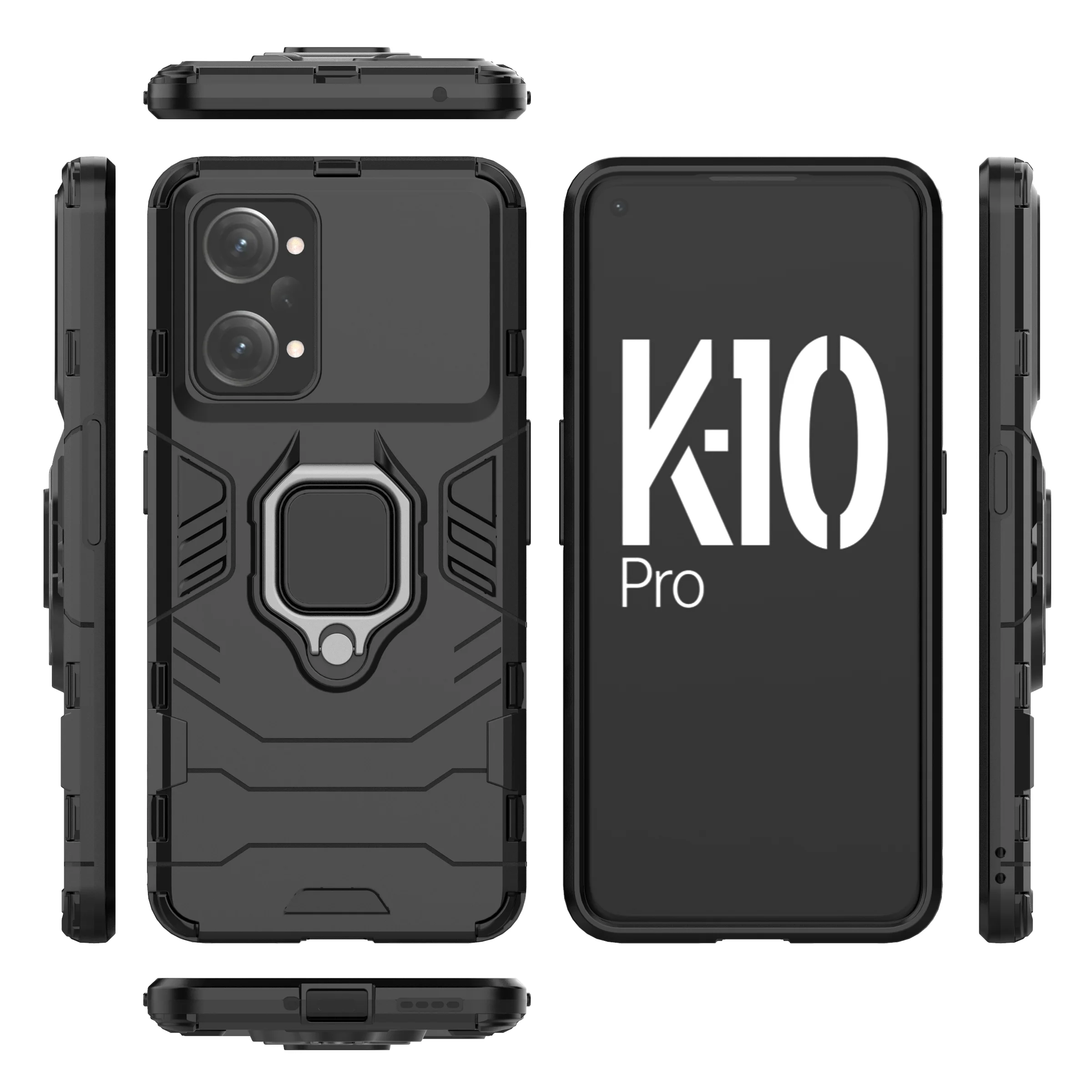 Durable Shockproof Armor Case with Car Ring Magnetic Back