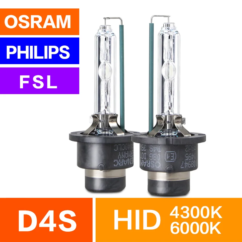 

Car HID D4S Xenon Lamps Headlight bulbs OSRAM 66440CLC PHILIPS 42402C1 Ultinon WXX2 FSL 4300K 5500K 6000K Cool White P32d-5 2pcs