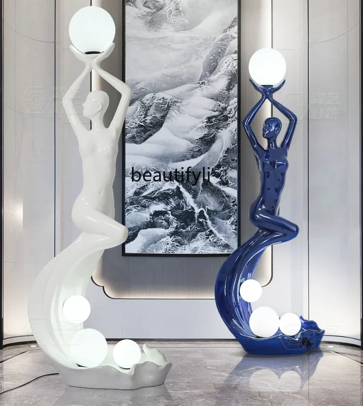 

Art Humanoid Large Sculpture Floor Lamp Creative Living Room Decoration Floor Lamp Hotel Abstract Ornaments