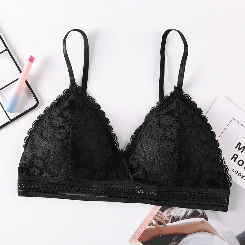 Sexy Floral Lace Bra Top For Women Push Up Female Lingerie breathable Bralette Removable Pad Thin Fashion New Wireless Bras