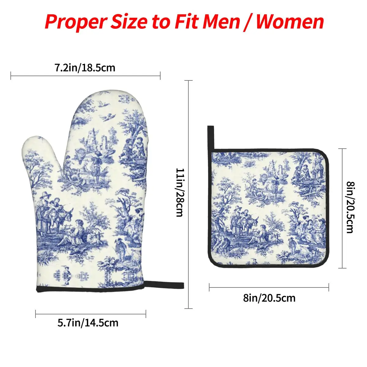 Kitchen Gloves Oven Mitts and Pot Holders Sets Heat Resistant Non-Slip For Baking Cooking 4 Sets
