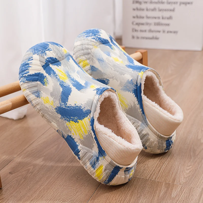 

Тапочки с круглым носком, гибкие, без шнуровки, уличные, толстая подошва, рекомендуемые, водонепроницаемые, удобные, износостойкие, сохраняют тепло, плюс бархат