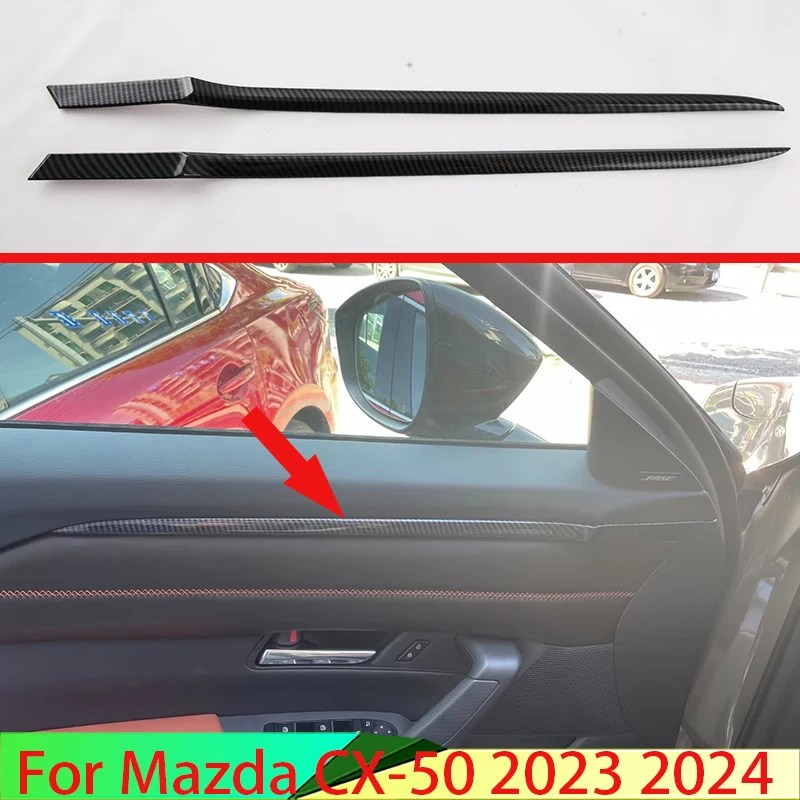 

Для Mazda CX-50 2023 2024 автомобильные аксессуары из углеродного волокна внутренняя отделка для двери отделка корпуса облицовка Стайлинг