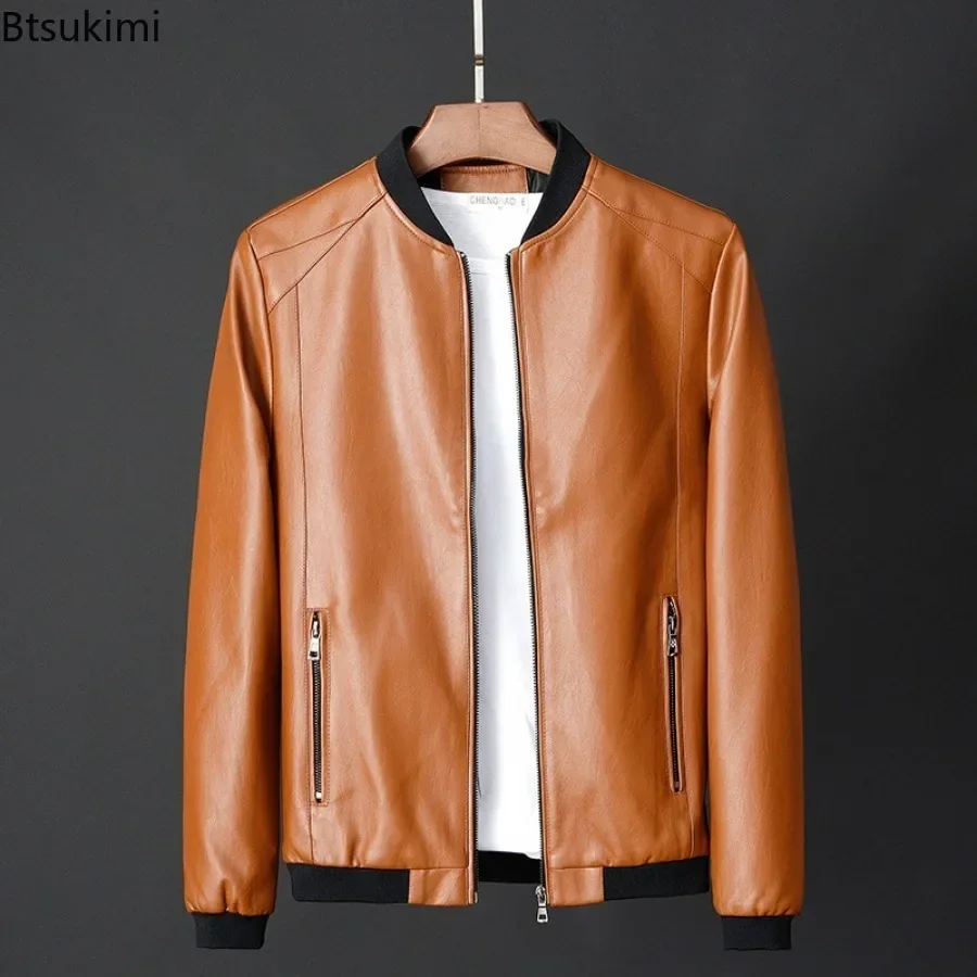 Autumn Winter Leather Jacket Coat for Men Bomber Motorcycle PU Jacket Causal Vintage Black Biker Pocket Zipper Jackets 7XL 8XL
