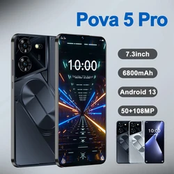 5G/4G Mobile Phone Pova 5 Pro Smartphone 7.3 HD Screen 16G+1T 6800Mah 50MP+108MP Dual Sim Face Unlocked Android Global Version