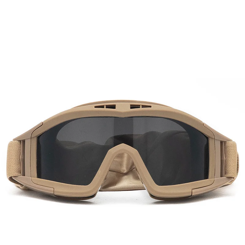 10Pcs M'ilitary Fan Tactical Glasses Cs Explosion-proof Anti Impact Special Combat Goggles Three Lens Suit Motorcycle Goggles 4