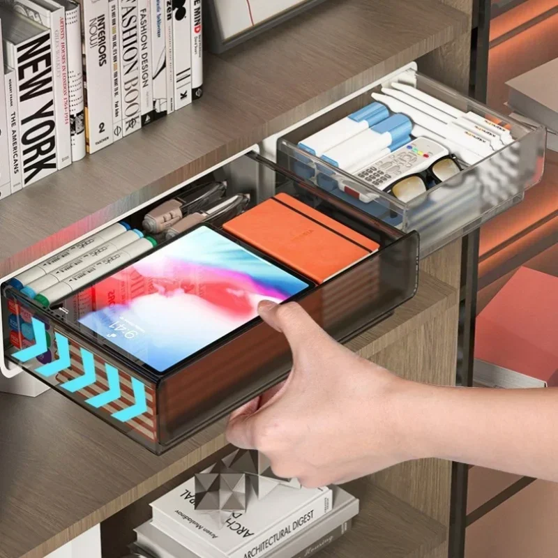 Under Desk Hidden Drawer Organizer Office Organizer Stationery Dormitory Sundry Storage Drawer