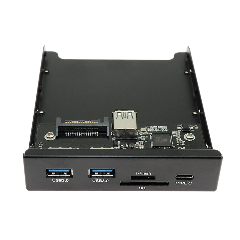 

Тип C Передняя панель Hub Dual Usb 3.0 порт + SD/TF кардридер + Тип C до 20Pin для компьютера