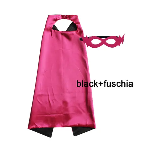 Superhero Capes with Mask REVERSIBLE Two Colored Child Cape Birthday Party Favor Satin Solid Capes Boys Girls Satin Capes - Image 9