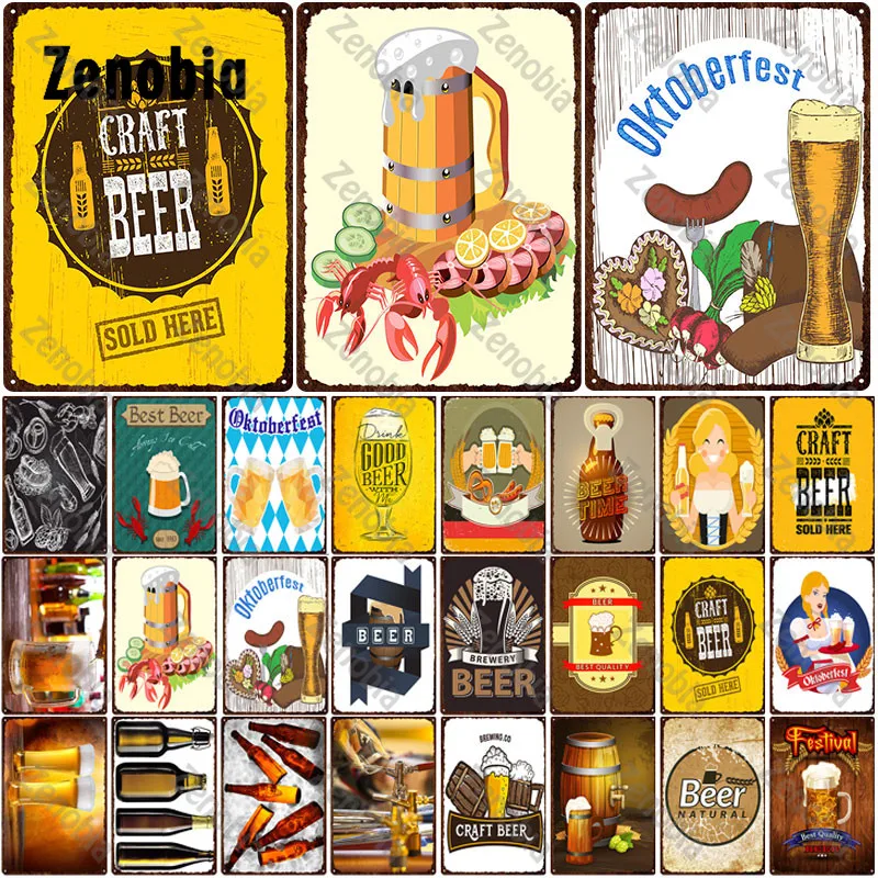 Classic Beer Retro Metal Tin Sign Craft Sold Here Decorative Iron Painting Poster for Bar Pub Club Decoration |