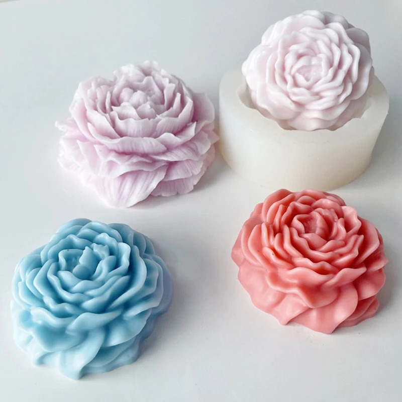 Peony Flower Shaped Silicone Soap Mold DIY Silicone Molds Clay Mould Silicone Soap Making Molds Silicone Dropship