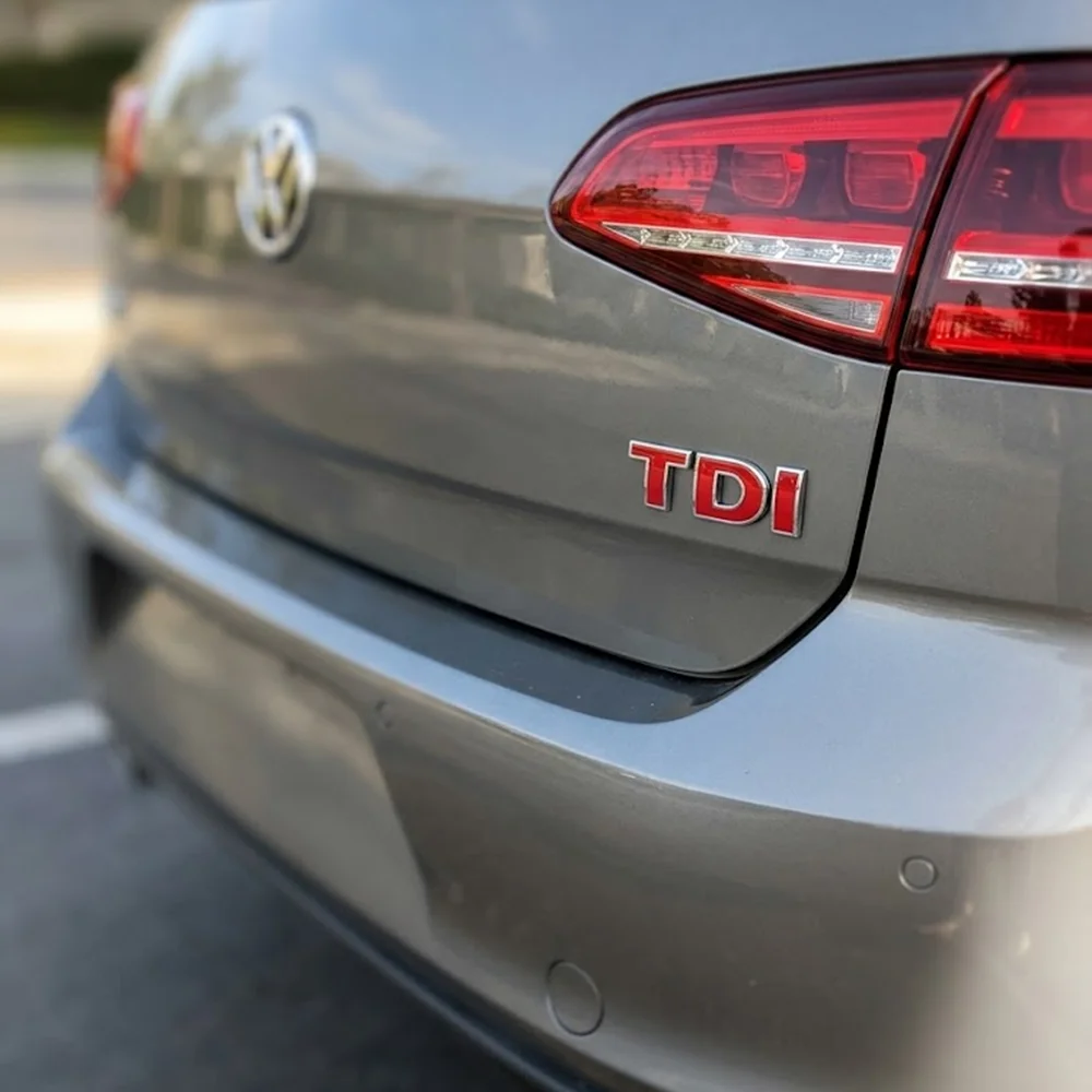3D ABS Black Logo TDI Emblem Car Trunk Badge Image 6