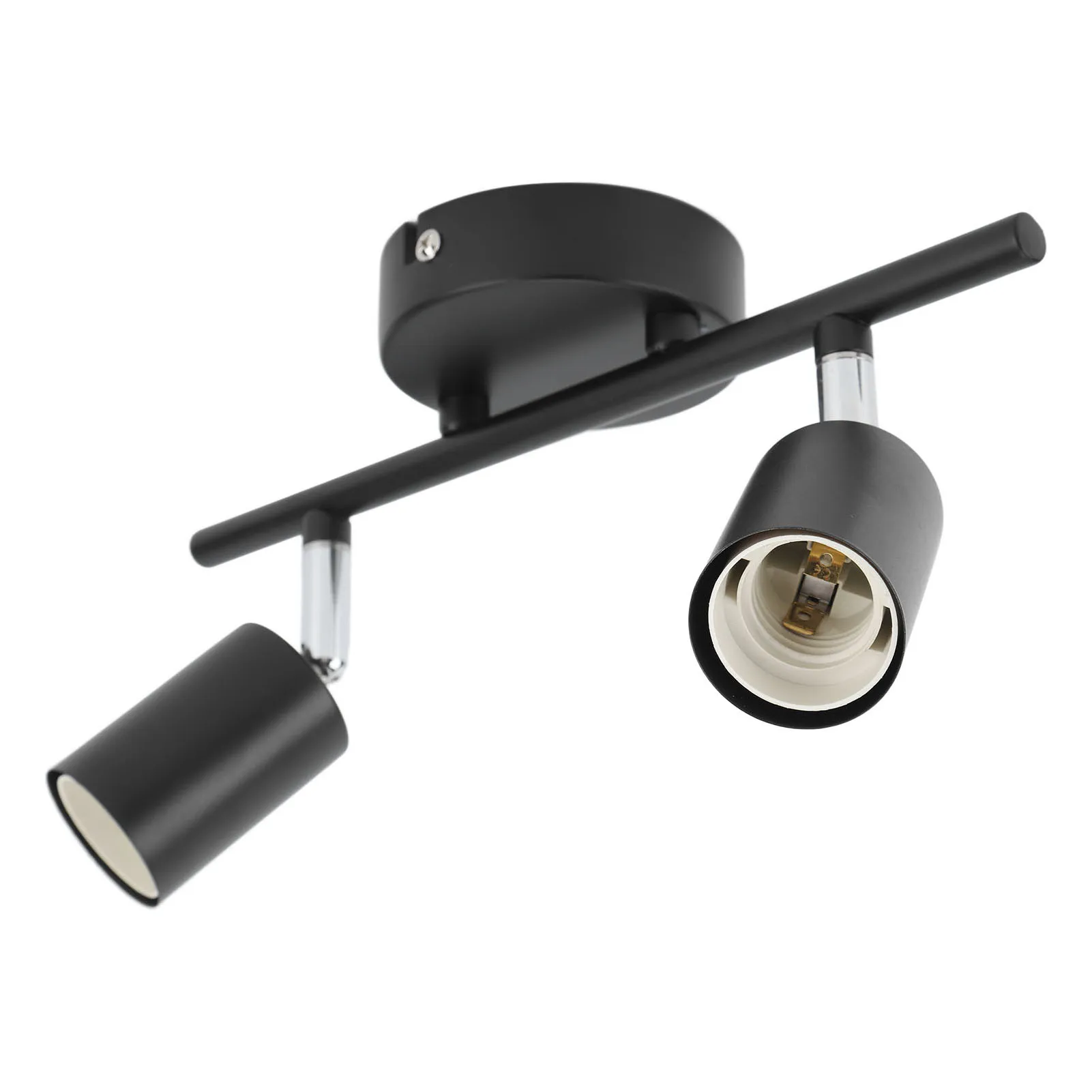 Lampholder for E27 Bulb LED Bulbs Flush Mount Ceiling Track Light Holder 2 Light Rotating Adjustable Light Holder for Bedroom