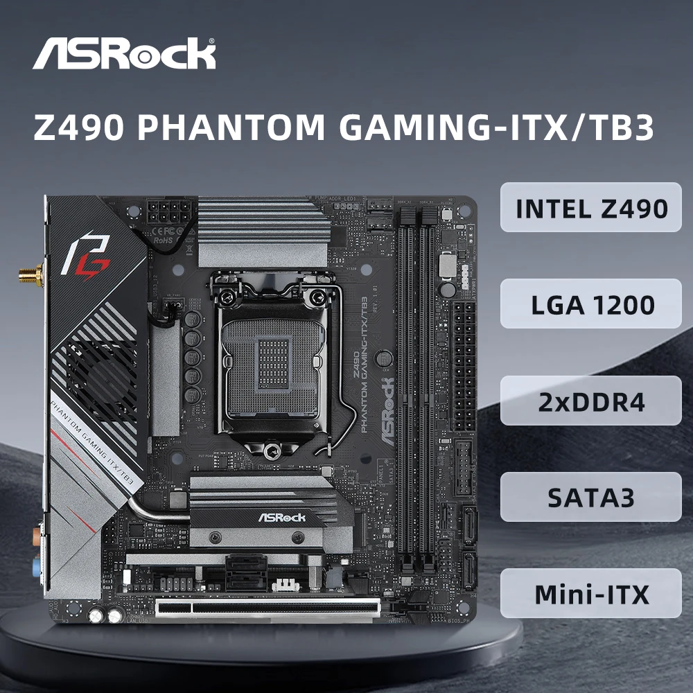 Asrock Motherboard Asrock Z490i ASRock Z490 PHANTOM GAMING-ITX/TB3
