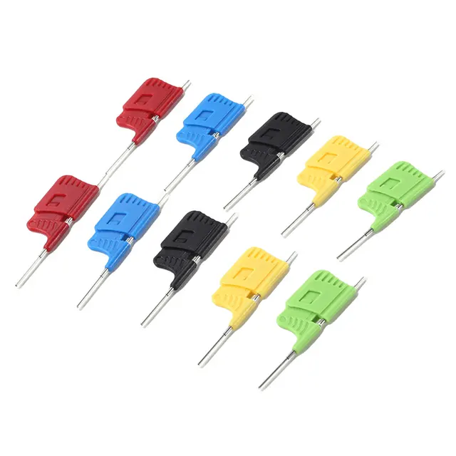 10pcs/set SDK08 Test Clips with Jumper Wires IC Test Hook Clips 40V Chip Foot Clip 2A Micro IC Clamp Electrical Testing Clip 5