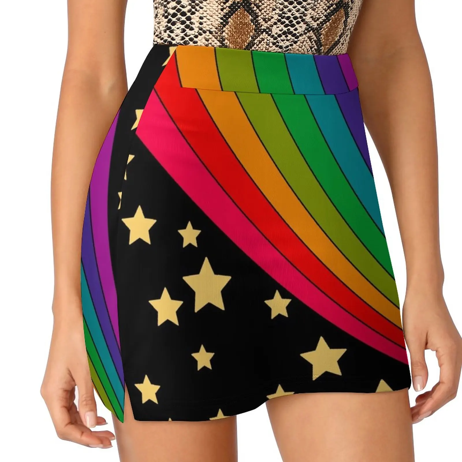 Stars and rainbow Light Proof Trouser Skirt women's golf wear summer skirts for womens