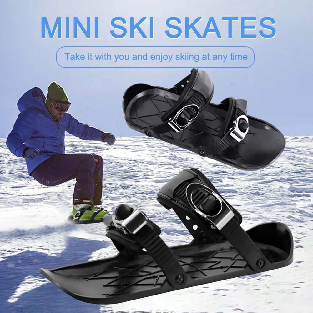 Adults Mini Ski Skates for Snow The Short Skiboard Snowblades Adjustable  Bindings Portable Skiing Shoes Snow Board Ski Shoes - AliExpress