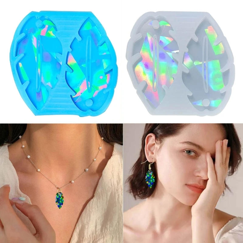 Leaf Earrings Silicone Mold Ear Drops Crystal Epoxy Resin Mould DIY Ear Rings Jewelry Making Tools for Party