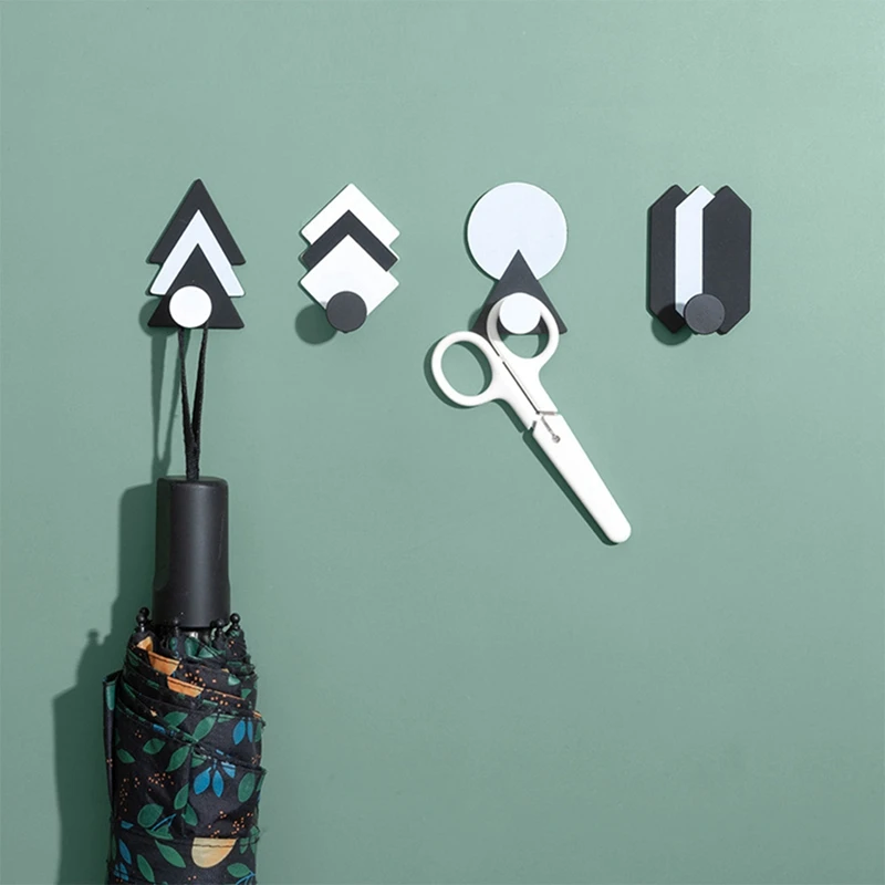 4Pcs Bathroom Towel Holder For Coats Adhesive Hooks Shower Hooks Backpack For Wall