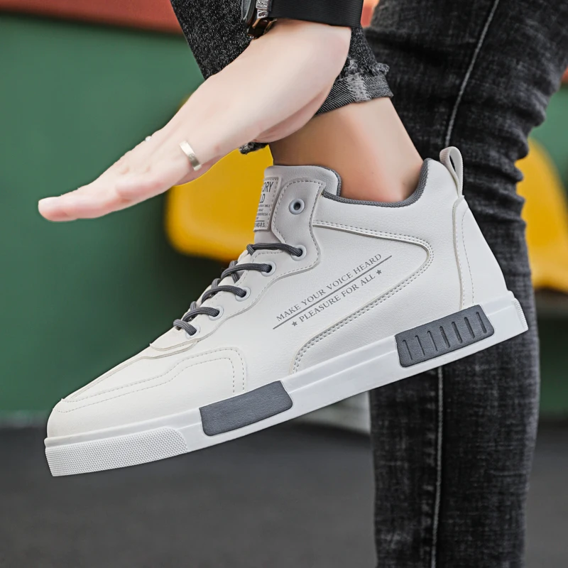 Sneakers Men's Non-slip Leather Casual Shoes Formal Wear Lightweight Men's Shoes Fashion Trend Outdoor Walking Shoes