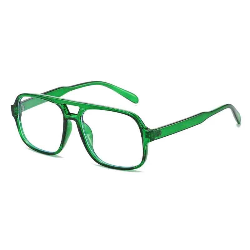 Chic Oversized Double-Beam Aviator Sunglasses with Universal Anti-Blue Light Protection