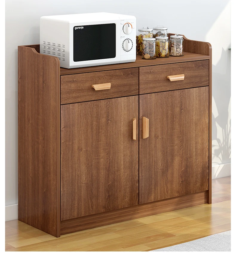 Nordic White Sideboard Kitchen Display Shelf Storage Dining Rustic Lad ...