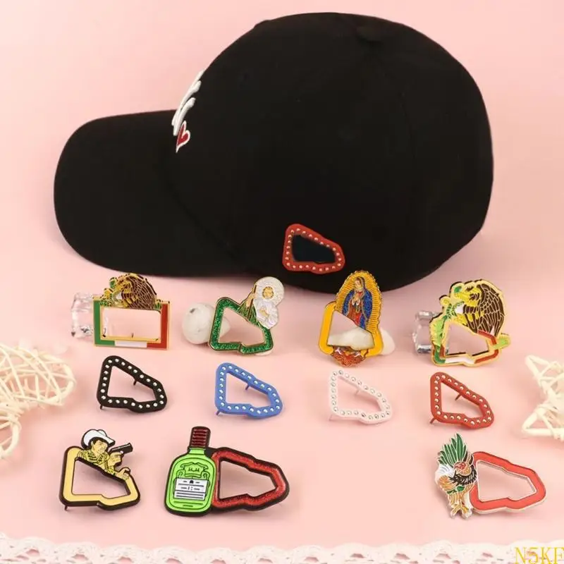 N5KF Multi-use Hat Pins Enamel Badge Stylish Clothing Accessories Casual Hat Ornament
