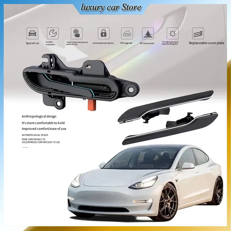 

Умный Электрический Всасывающий дверной замок для Tesla Model 3 Y, тихий, автоматический, мягкий, закрывающий, электрические дверные ручки, модель 3 Y
