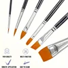 6-Piece Professional Nylon Artist Brush Set - Multi-Function Paint Brushes for Acrylic, Watercolor, Oil, Gouache Painting - Easy 5