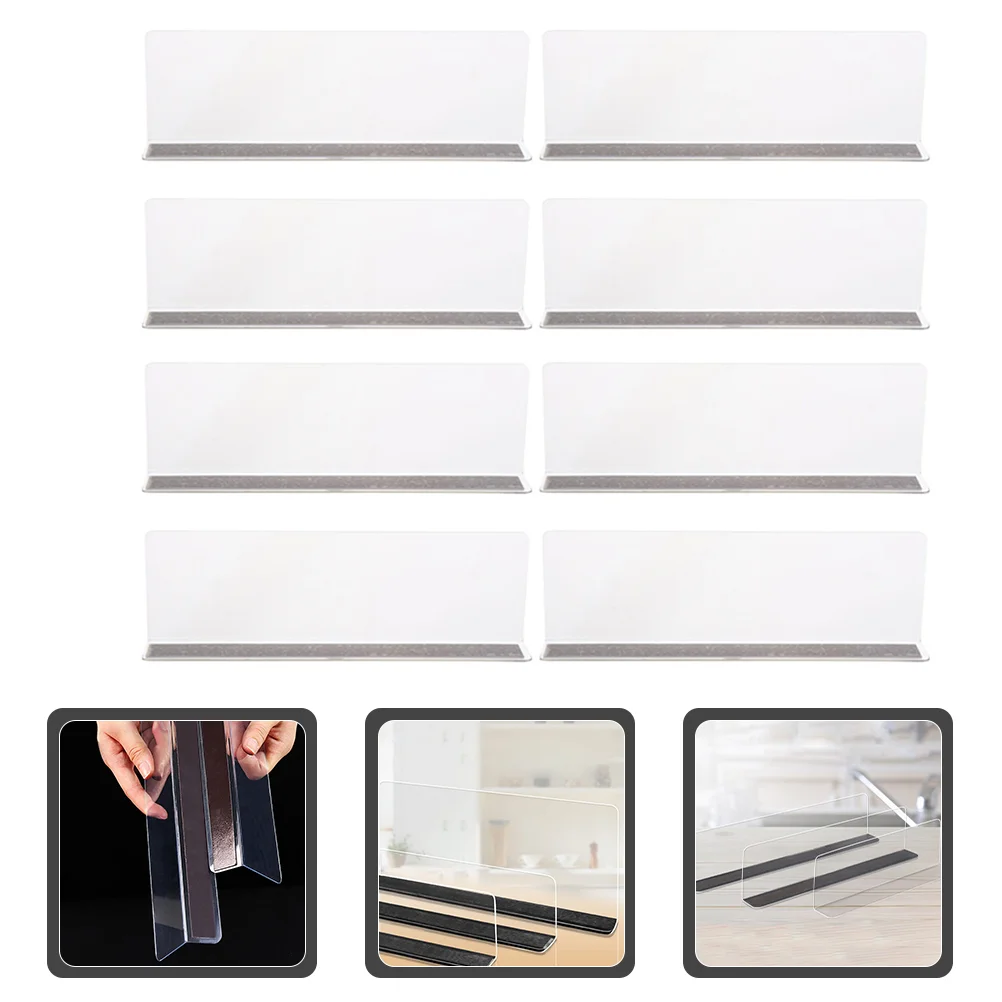 

8pcs Shelf Dividers Magnetic Plastic Shelf Dividers L Shape Commodity Dividers