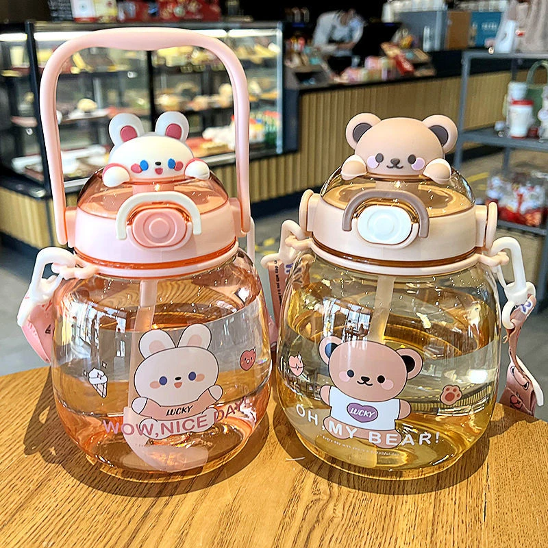 Best Water Bottle Toddler Cool Cute Bunny Straw Cup Sports Portable Large  Capacity Travel Drinking Cup Outdoor Fashion Accessory - AliExpress