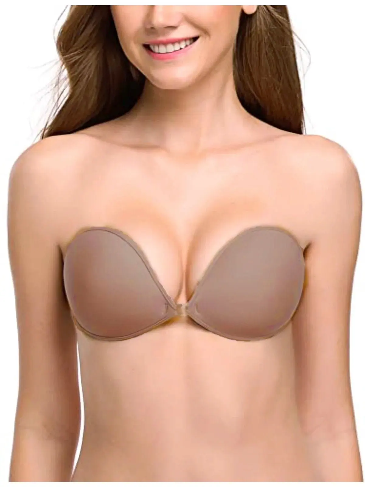 

Adhesive Push Up Bra Women Reusable Self Silicone Bra Sexy Wireless Front Closure Invisible Bralette Big Size Backless Underwear