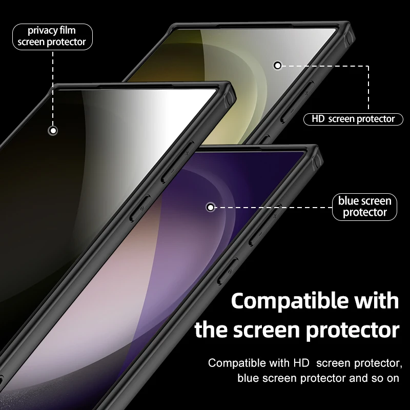 Magnetic Wireless Charging Armor Case with Matte & Clear Finish - Military Shockproof Cover