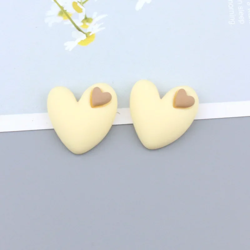 Cute heart resin flat back Embellishments scrapbook Kawai DIY decorative accessories 10pcs Q53 3