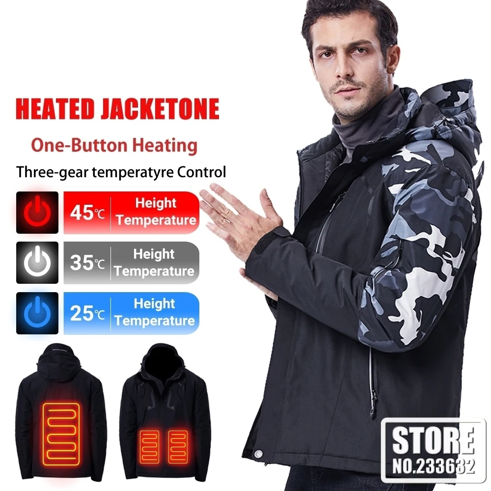 Waterproof Motorcycle Jacket Winter Electric Heated Jacket S-10XL Outdoor Thermal USB Heating Jackets Motorbike Moto Coat Motorcycle Jacket Motorcycle Clothing