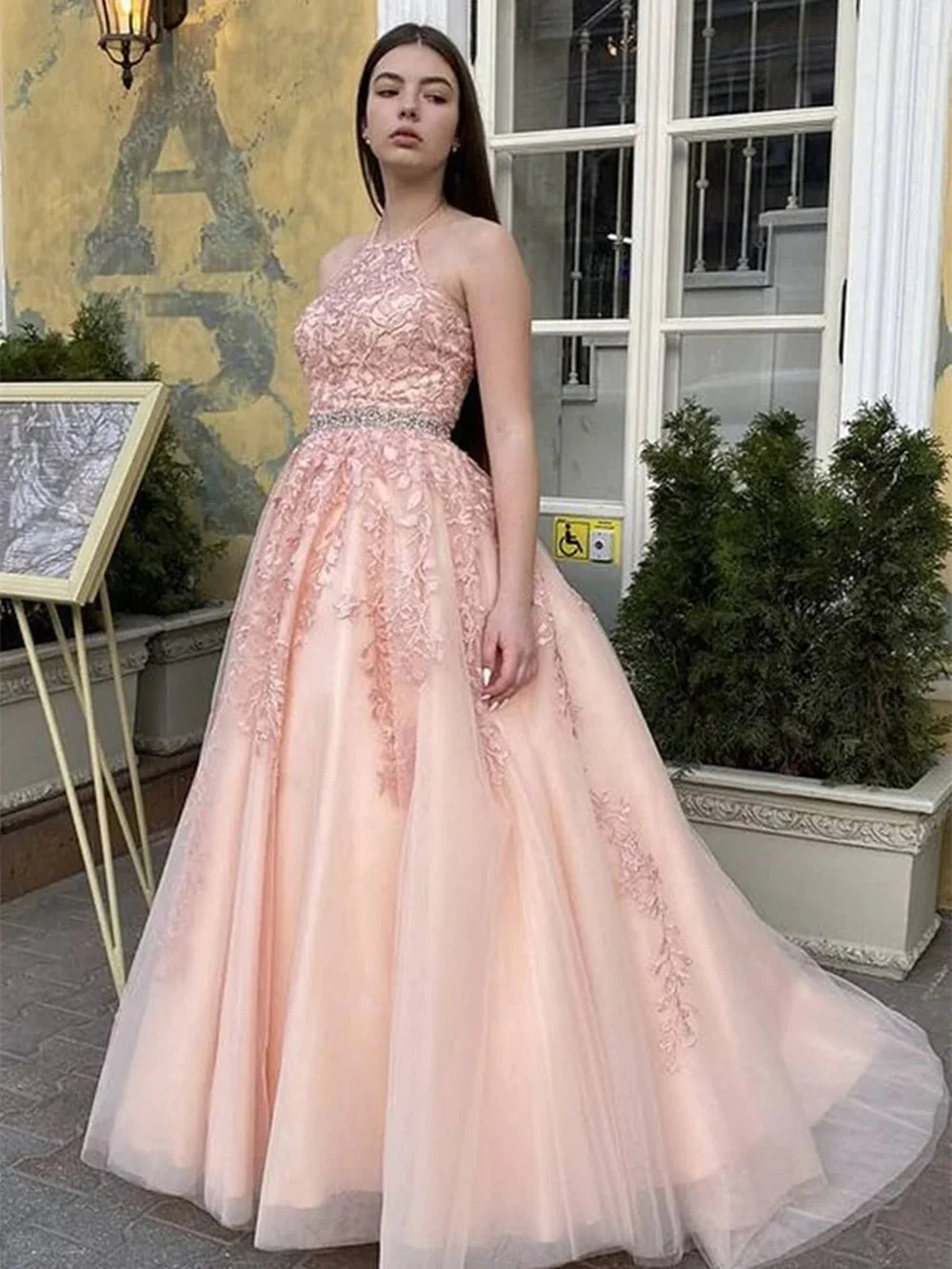 

Glamorous Appliqué Evening Dresses 2024 Elegant A-Line Prom Gown Graceful Tulle Floor-length Dress Vestidos De Novia