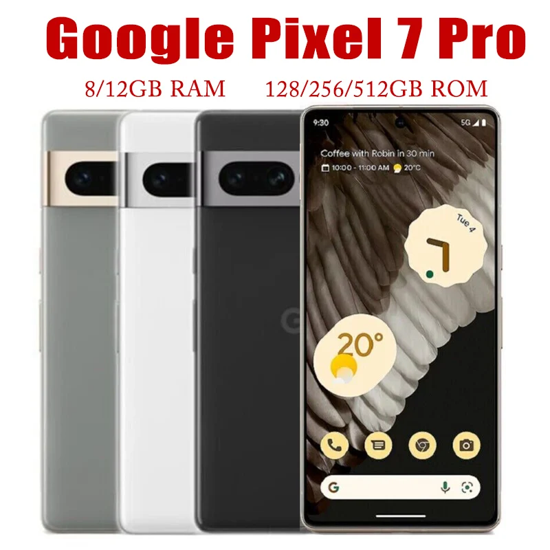 

Original Unlocked Google Pixel 7 Pro 5G Smartphone 6.7" 12GB RAM 128/256GB ROM Mobile NFC Octa Core Google Tensor G2 Cell Phone