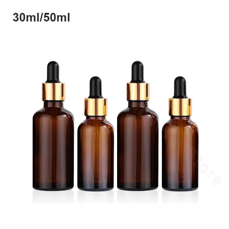 10/20PCS 30/50ml empty Dropper Bottle 1-2oz Essential Oil Glass Aromatherapy Liquid Drop for Massage Pipette Refillable Bottle