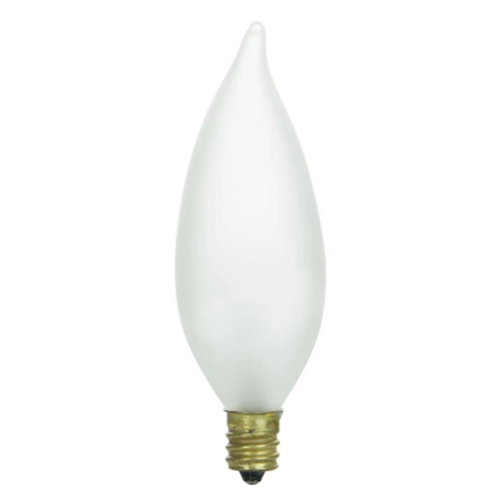 12pcs 불꽃 팁 샹들리에 전구 25W Candelabra E12 120V 서리 장식 ..