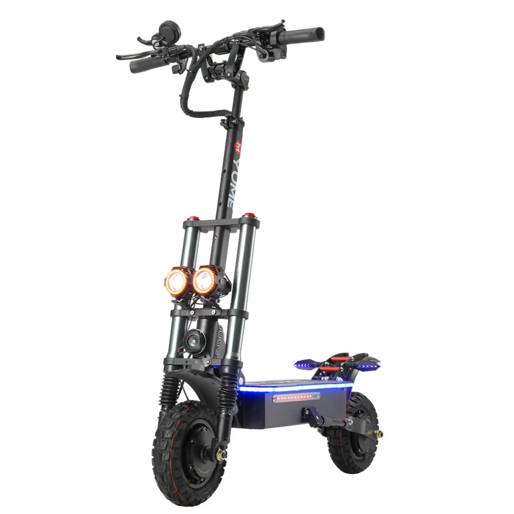 

YUME 52v 2400w air suspension 10 inch fat tire electric scotoer with front rear hydraulic shock absorber brake e scooter