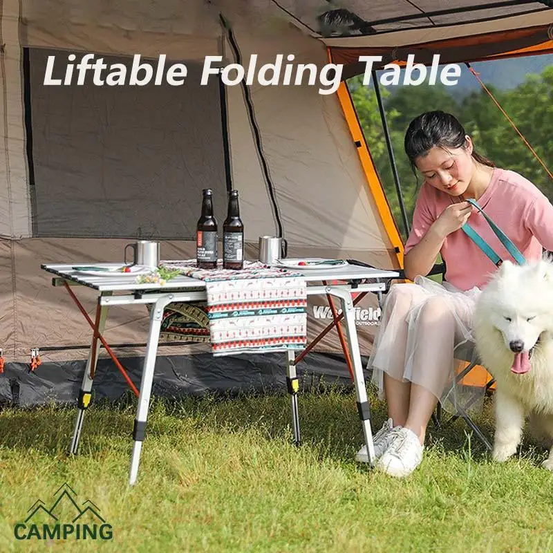 

New Outdoor Folding Table Egg Roll Table Camping Table Portable Aluminium Picnic Table and Chairs Equipment Supplies