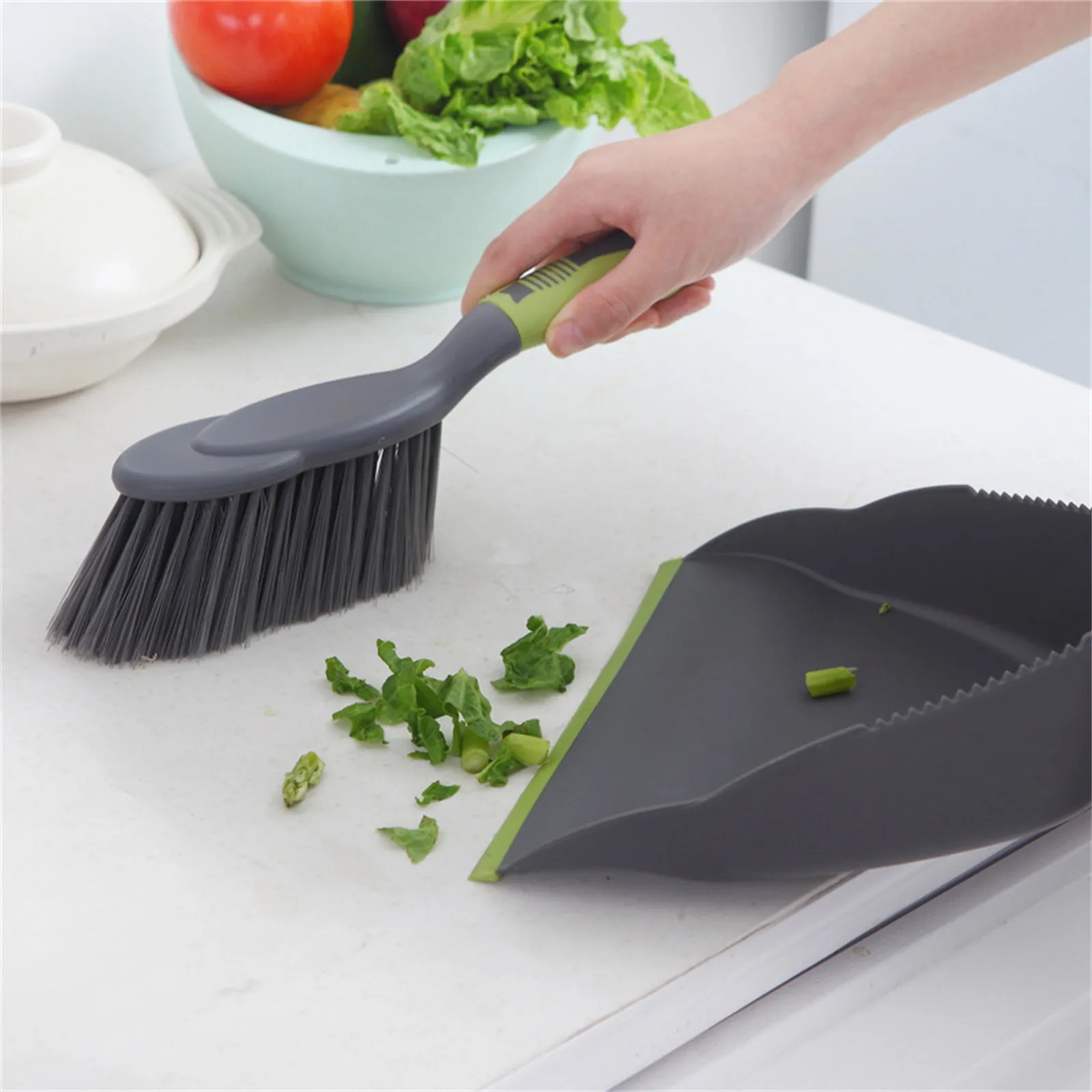 Mini Desktop Dustpan & Broom Set – Small Cleaning Brush with Silicone Non-Slip Handle 2