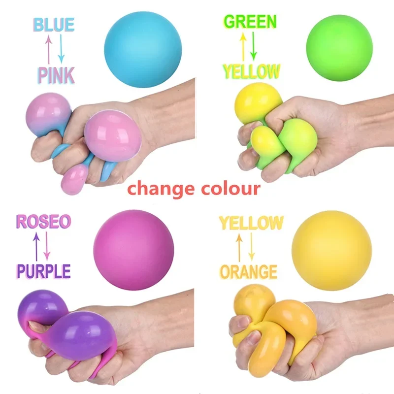 

Fidget Toys Children's Adult Decompression Squeeze Color-changing Creative Ball Anti-anxiety Autism Soft Pressure Squishy Toy