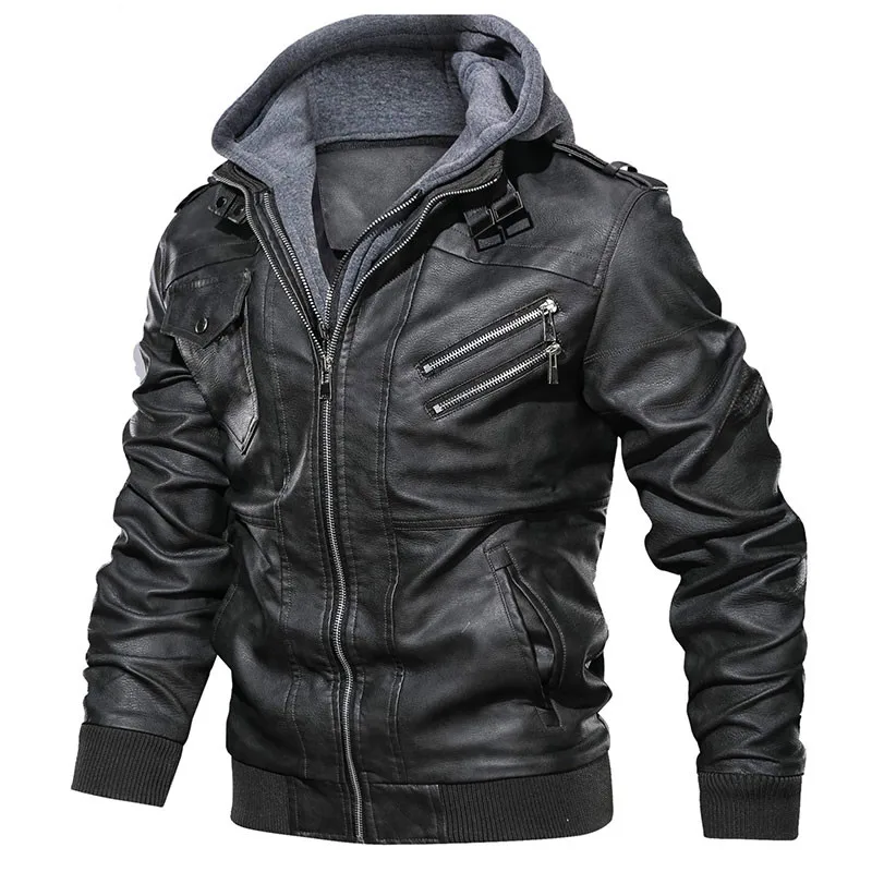 Dropshipping Oblique Zipper Motorcycle Leather Jacket Men Brand Retro Autumn Men Pu Leather Jackets Coat European size S-XXXL