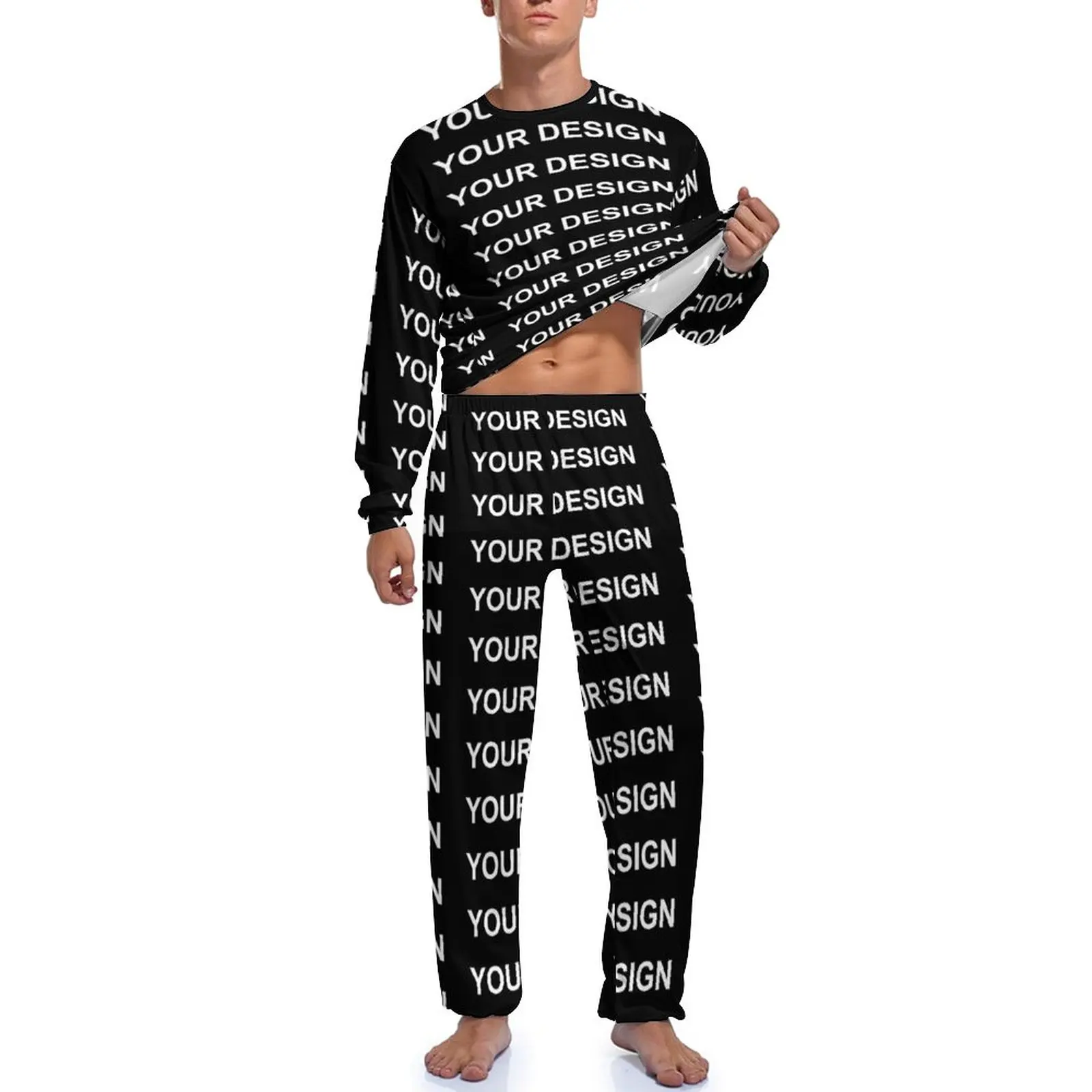Add Design Pajamas Long Sleeve 2 Pieces Night Pajama Sets Spring Male Fashion Home Suit pajamas set man pajamas set