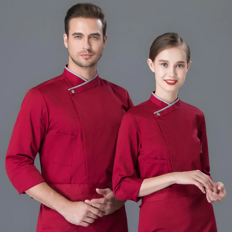 Unisex Chef Coat Men Women Long/Short Cook Jacket Restaurant Hotel F&B Uniform Baker Waiter Wear chef uniform
