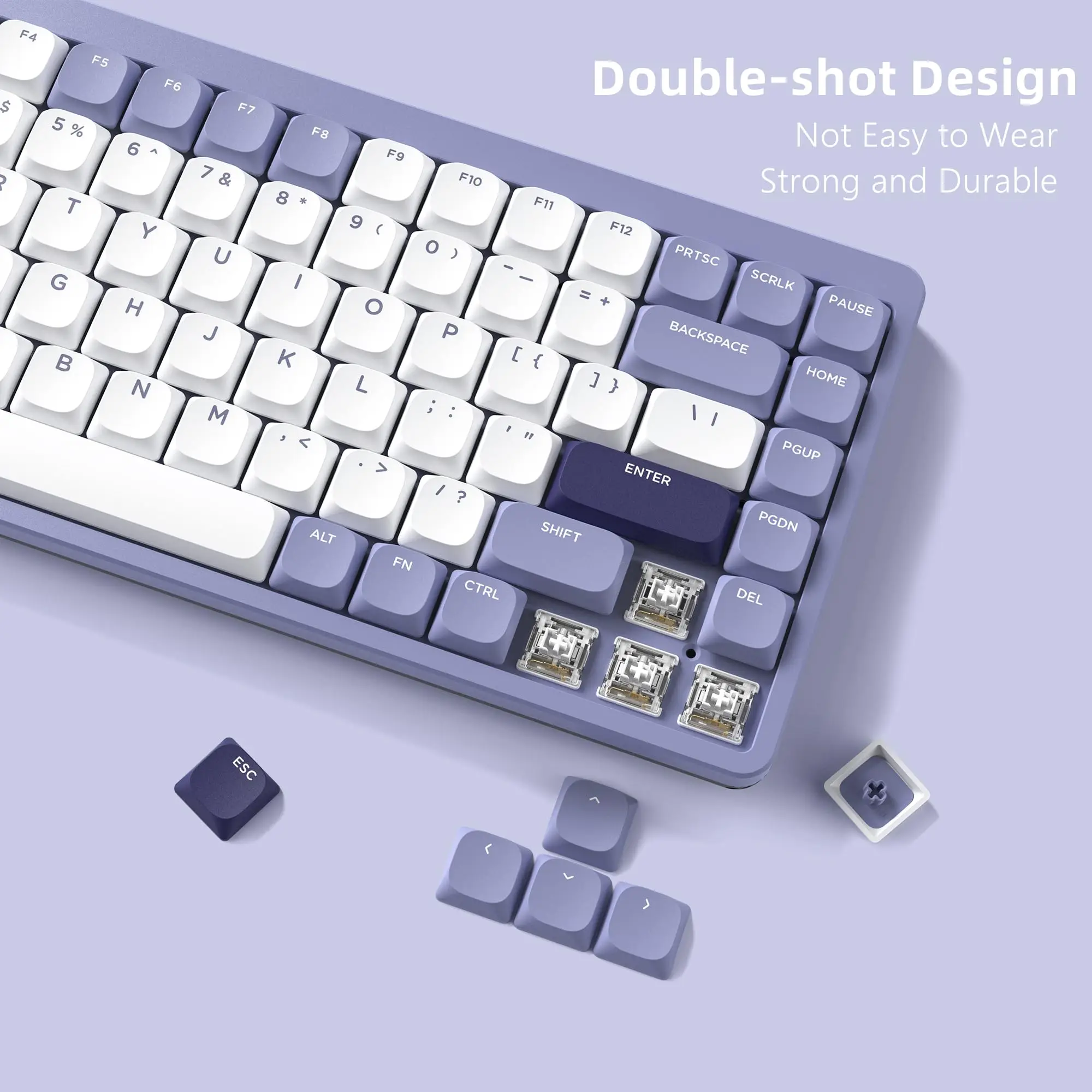 Custom Low Profile Pbt Keycaps Conjunto Completo para Gateron Cherry mx Switches Teclado Mecânico Gamer Double Shot 143 Chaves - Imagem 2
