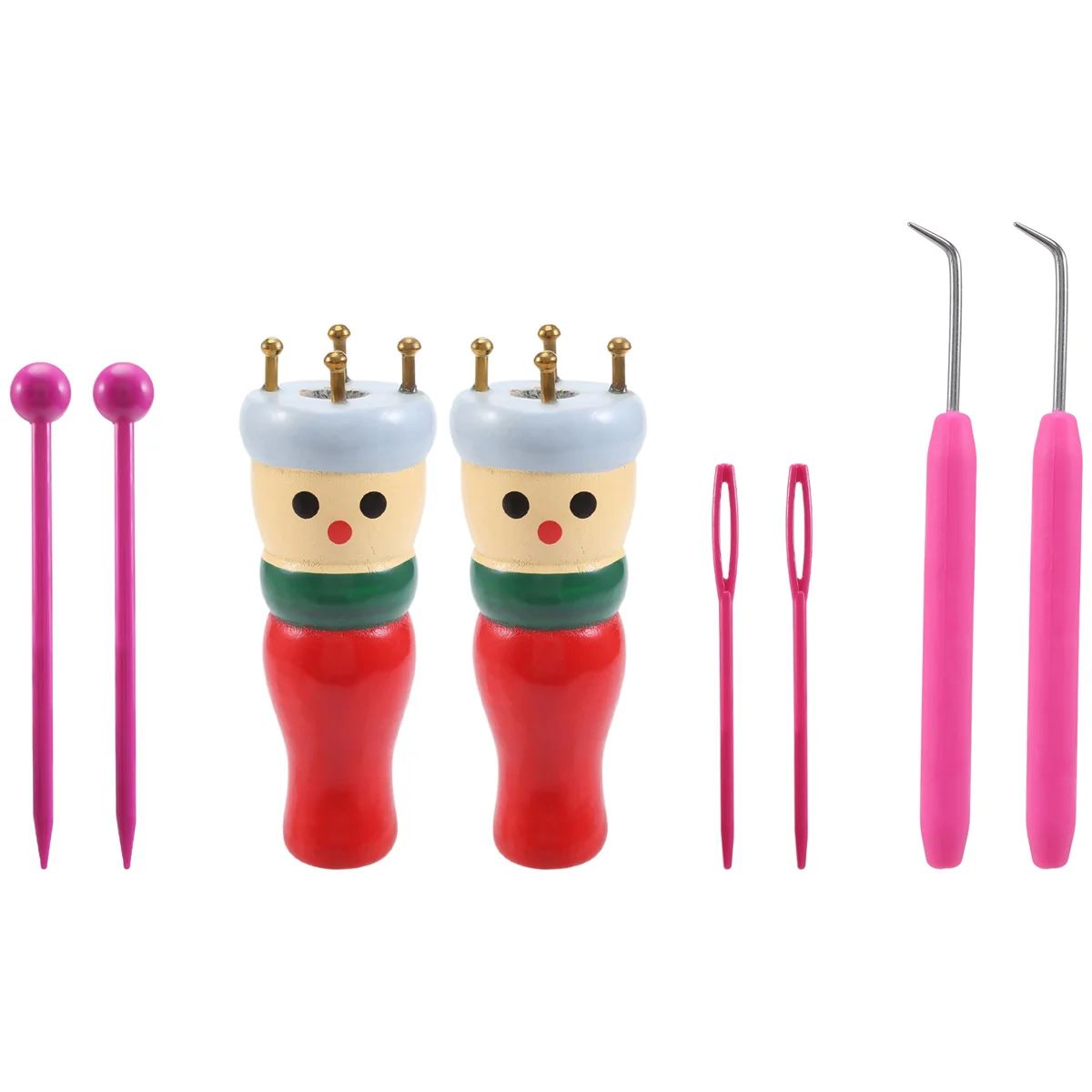 

French Knitter Tool 2 Pack, Wooden Knitting Set Spool Knitting Doll Knitting Loom Toy for Making Bracelets, Etc